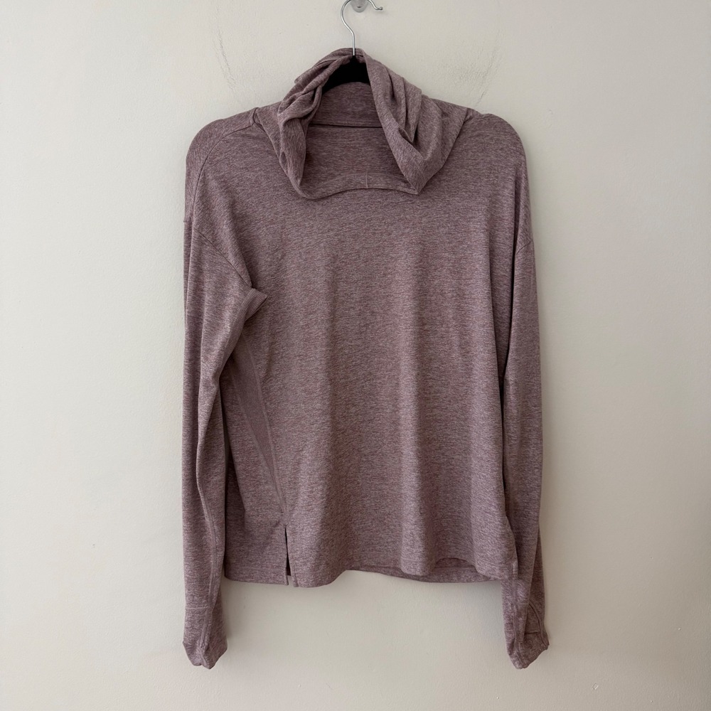 Athleta Uptempo II Hoodie Sweatshirt Mauve Purple Thumbhole Activewear Womens S